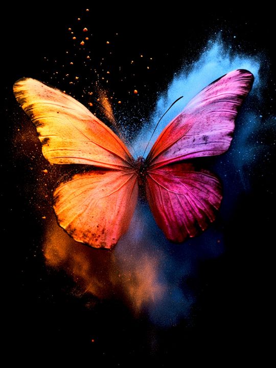 Алмазная мозаика без подрамника «Бабочка» 80x60 см