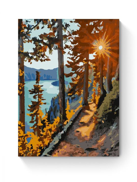 Картина по номерам на подрамнике «Закат у озера» 25x20 см