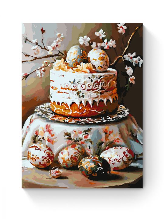 Картина по номерам на подрамнике «Кулич к Пасхе» 35x25 см