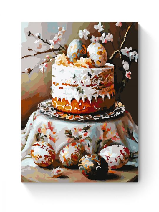 Картина по номерам на подрамнике «Кулич к Пасхе» 25x20 см