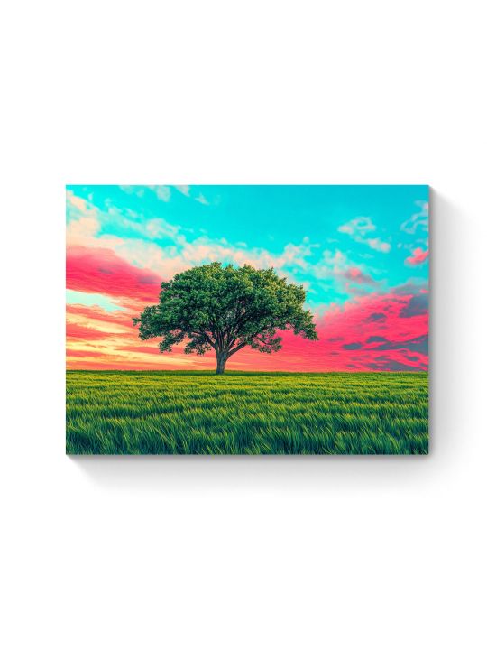 Алмазная мозаика на подрамнике «Багровый закат» 60x45 см