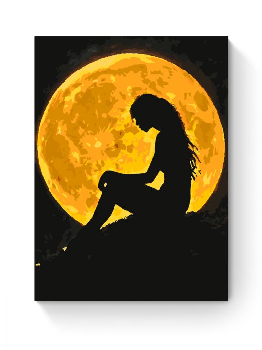 Картина по номерам на подрамнике «Силуэт Луны» 35x25 см