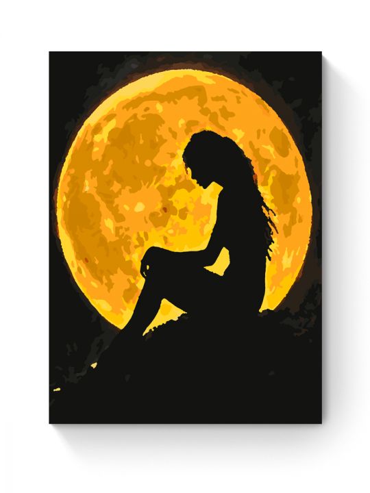 Картина по номерам на подрамнике «Силуэт Луны» 25x20 см