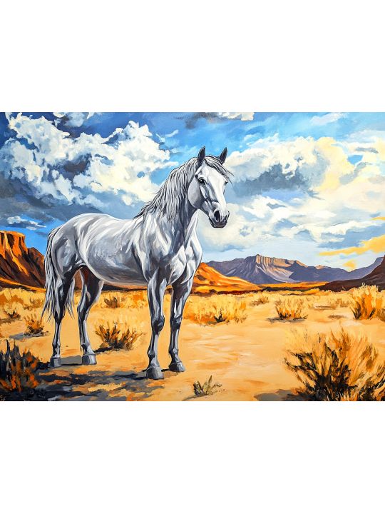 Алмазная мозаика без подрамника «Мустанг» 35x25 см