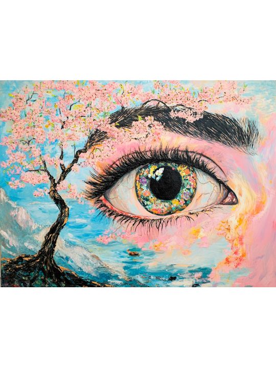 Алмазная мозаика без подрамника «Око природы» 35x25 см
