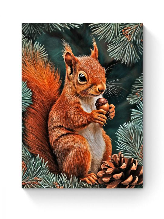 Алмазная мозаика на подрамнике «Белочка» 50x40 см