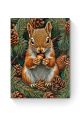 Алмазная мозаика на подрамнике «Белка с орехом» 90x70 см