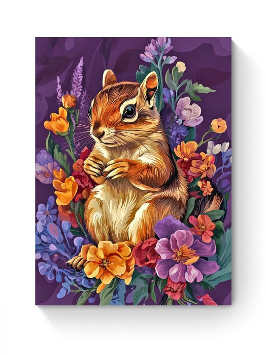 Алмазная мозаика на подрамнике «Бурундучок» 50x40 см