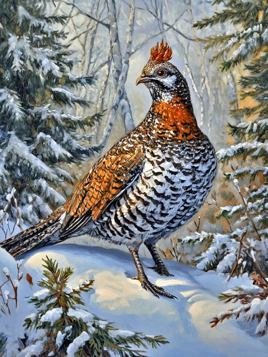 Алмазная мозаика без подрамника «Фазан в лесу» 50x40 см