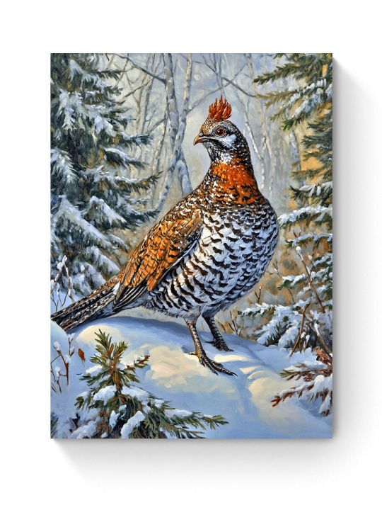 Алмазная мозаика на подрамнике «Фазан в лесу» 80x60 см