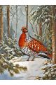 Алмазная мозаика без подрамника «Фазан в лесу» 60x45 см