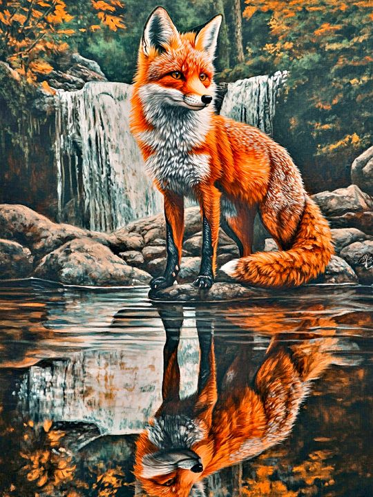 Алмазная мозаика без подрамника «Лисица» 80x60 см