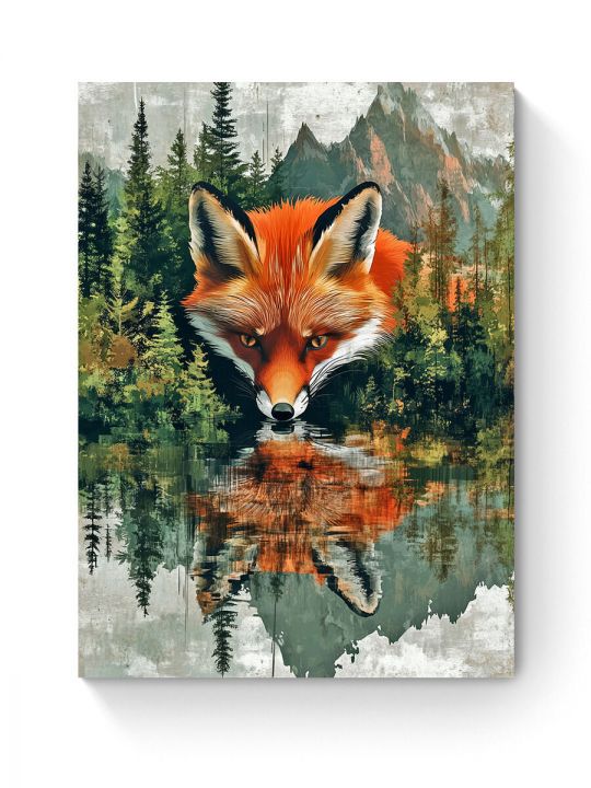 Алмазная мозаика на подрамнике «Рыжий лис» 40x30 см