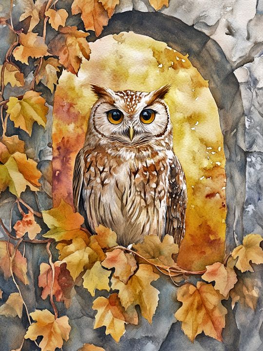 Алмазная мозаика без подрамника «Филин» 50x40 см