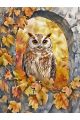 Алмазная мозаика без подрамника «Филин» 50x40 см