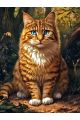 Алмазная мозаика без подрамника «Рыжий мурлыка» 50x40 см