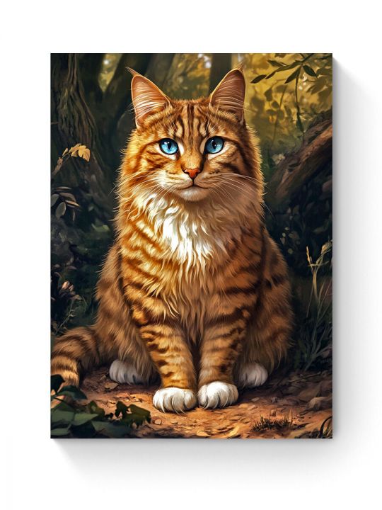 Алмазная мозаика на подрамнике «Рыжий мурлыка» 40x30 см