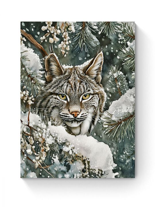 Алмазная мозаика на подрамнике «Лесной кот» 50x40 см