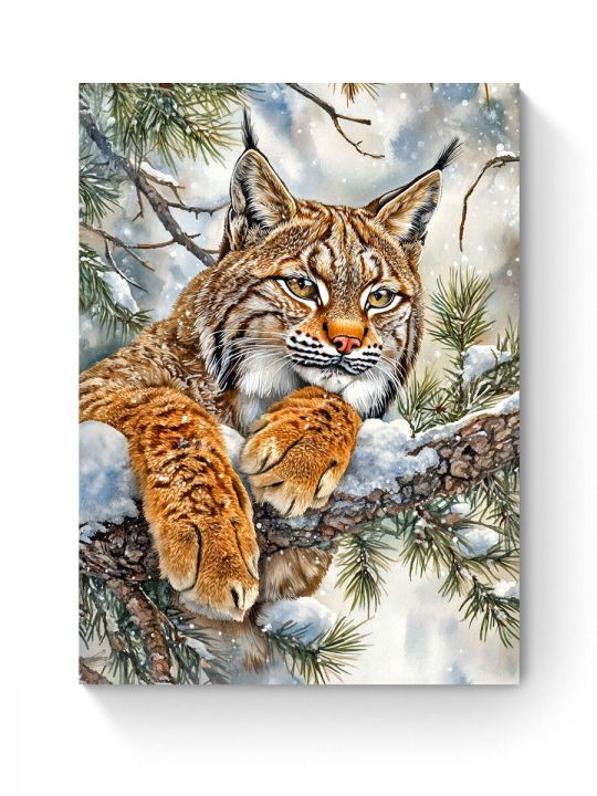 Алмазная мозаика на подрамнике «Рысь» 40x30 см