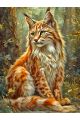 Алмазная мозаика без подрамника «Рысь в лесу» 70x50 см