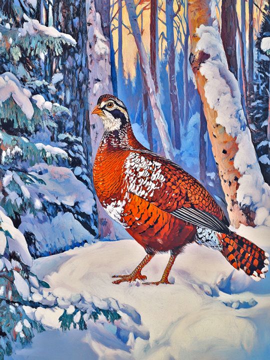 Алмазная мозаика без подрамника «Лесная птица» 50x40 см