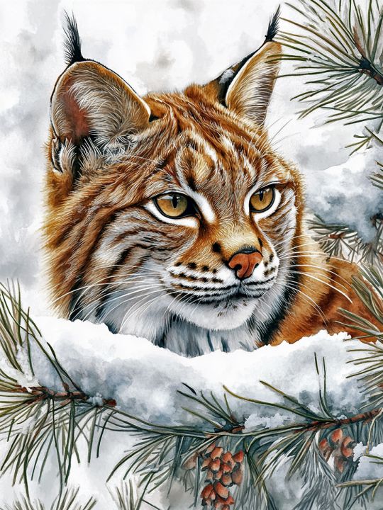 Алмазная мозаика без подрамника «Лесной хищник» 80x60 см