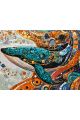 Картина по номерам без подрамника «Кит в узорах» 130x100 см