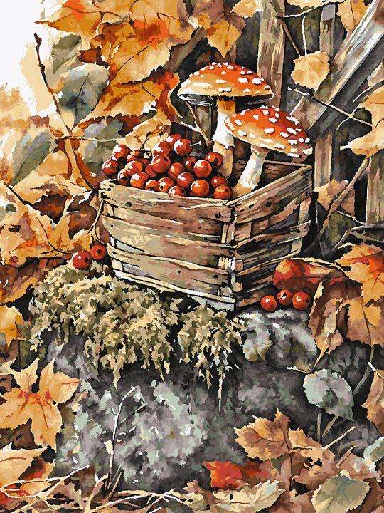 Картина по номерам без подрамника «Дары осени» 130x100 см