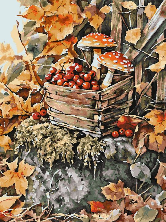 Картина по номерам без подрамника «Дары осени» 80x60 см