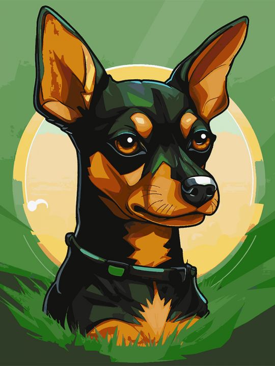 Картина по номерам без подрамника «Цвергпинчер» 130x100 см