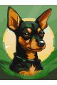 Картина по номерам без подрамника «Цвергпинчер» 130x100 см