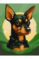 Картина по номерам без подрамника «Цвергпинчер» 80x60 см