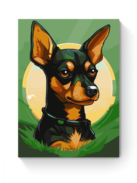 Картина по номерам на подрамнике «Цвергпинчер» 90x70 см