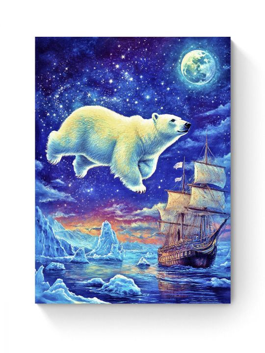 Алмазная мозаика на подрамнике «Медведица» 50x40 см