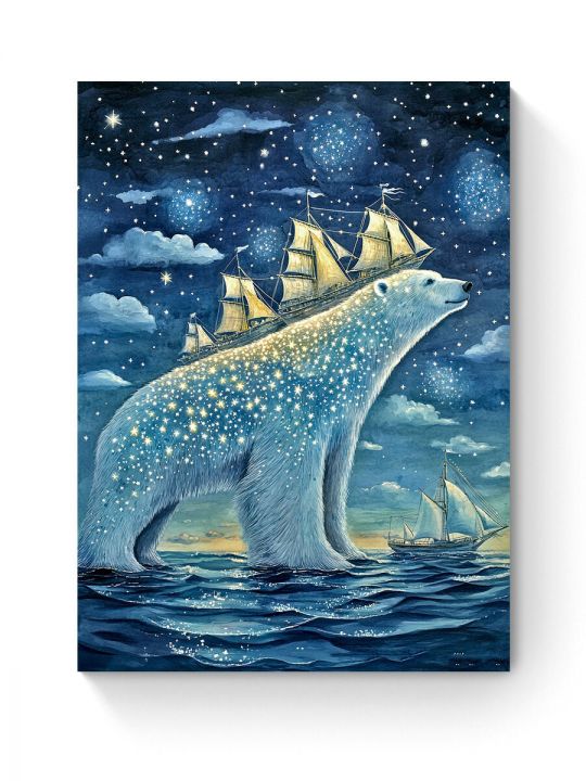 Алмазная мозаика на подрамнике «Медведица» 80x60 см