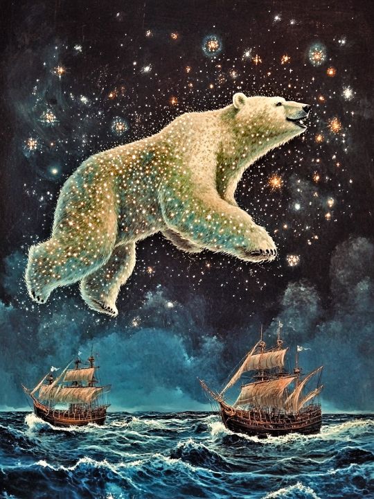 Алмазная мозаика без подрамника «Медведица» 50x40 см