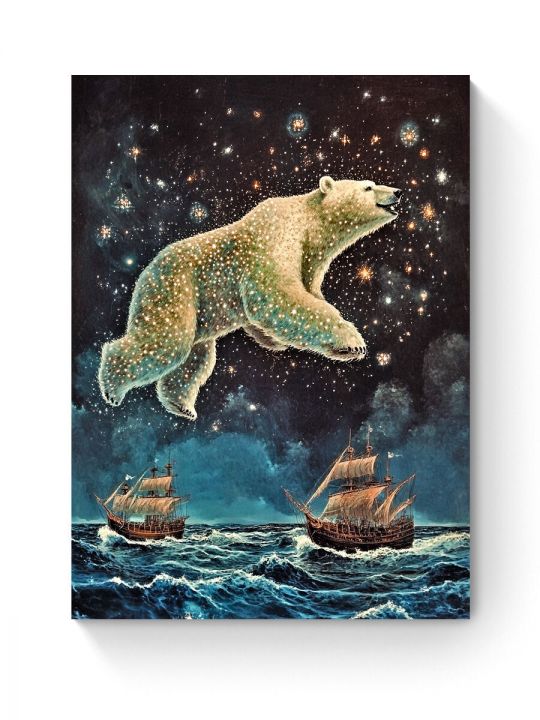 Алмазная мозаика на подрамнике «Медведица» 35x25 см