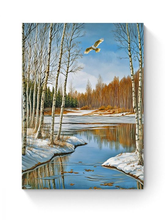 Алмазная мозаика на подрамнике «Ранняя весна» 70x50 см