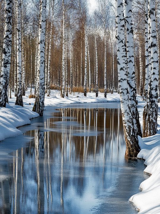 Алмазная мозаика без подрамника «Ранняя весна» 25x20 см