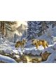 Алмазная мозаика без подрамника «Волки в лесу» 60x45 см