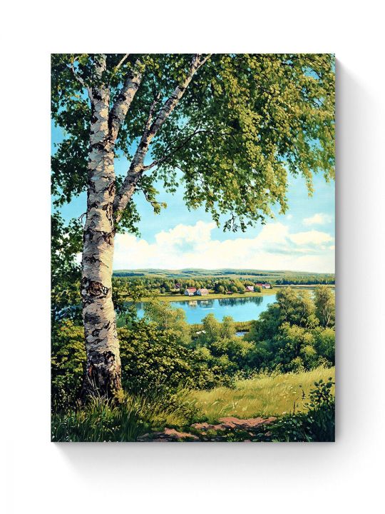 Алмазная мозаика на подрамнике «Родные просторы» 50x40 см