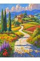 Алмазная мозаика без подрамника «Пейзаж Тосканы» 50x40 см