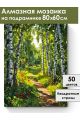 Алмазная мозаика на подрамнике «Березовая роща» 80x60 см