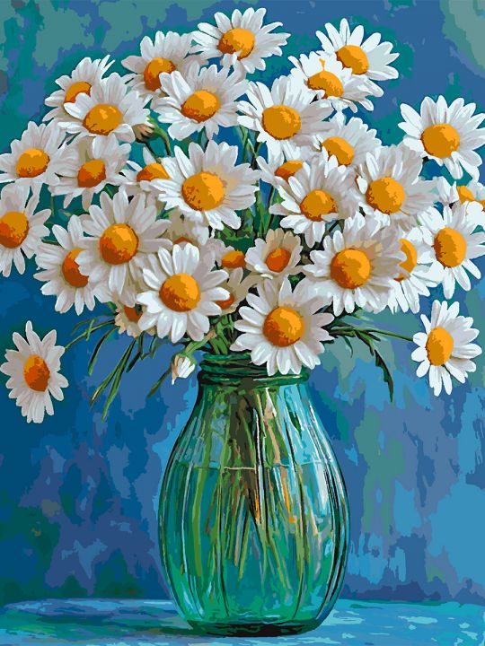 Картина по номерам без подрамника «Ромашки» 130x100 см