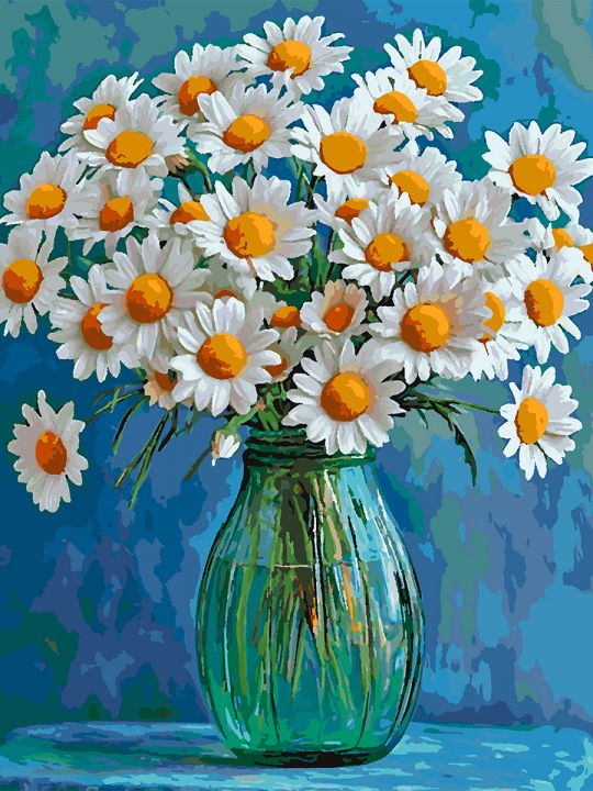 Картина по номерам без подрамника «Ромашки» 80x60 см