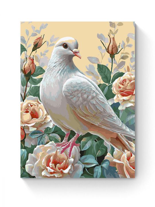 Картина по номерам на подрамнике «Белая голубка» 90x70 см
