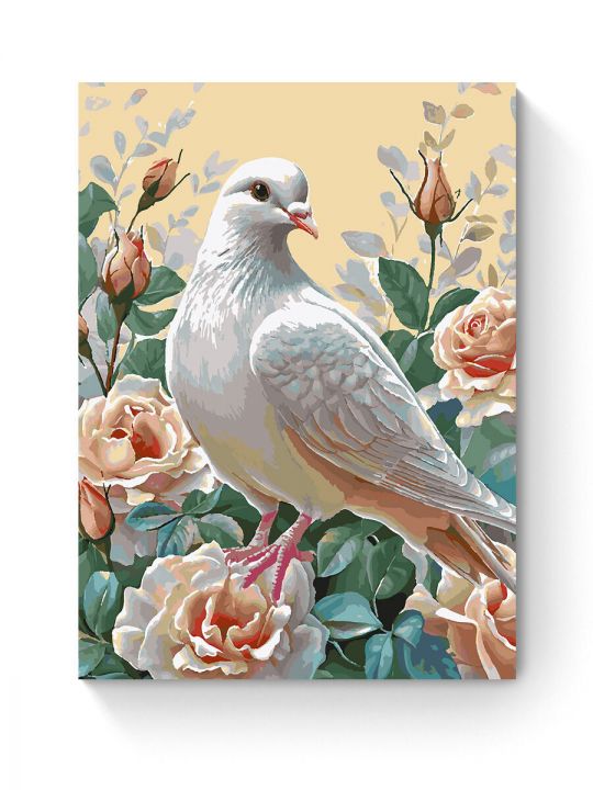 Картина по номерам на подрамнике «Белая голубка» 80x60 см