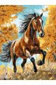 Картина по номерам без подрамника «Гнедой конь» 130x100 см