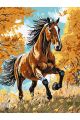 Картина по номерам без подрамника «Гнедой конь» 80x60 см