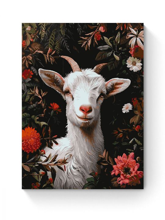 Картина по номерам на подрамнике «Белая козочка» 90x70 см